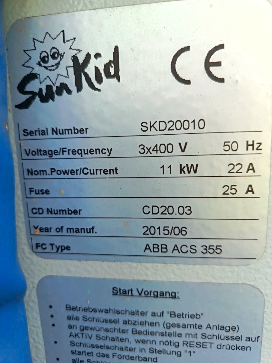 96 meter long Sunkid conveyor belt lift