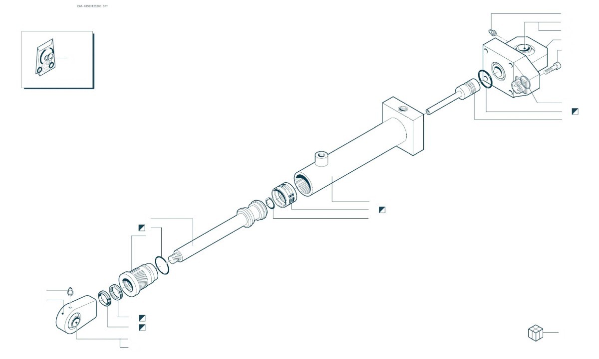 LEITWOLF - LH500 HYDRO-ZYLINDER DW No. 1301740