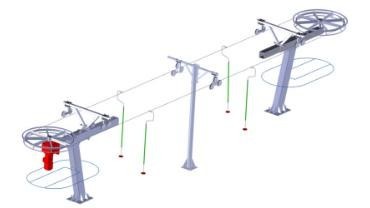 Skilift POLGLOB 1T/H ist ein Schlepplift mit einem modernen System zur hydraulischen Seilspannung.