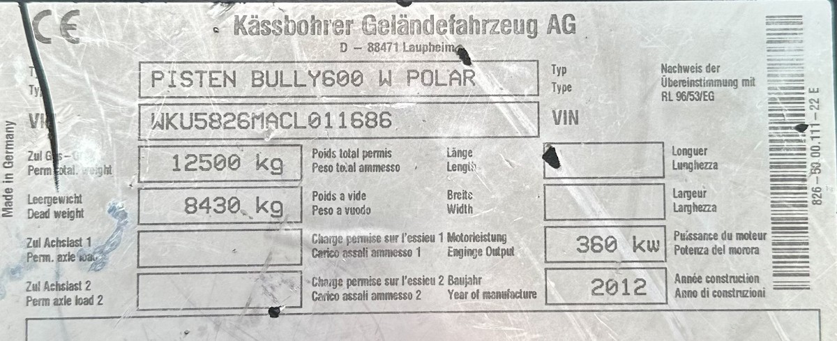 PistenBully 600 Polar Agritech PT-179